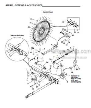 Photo 12 - Gehl 418 420 Parts Manual Finger Wheel V-Rakes 909818
