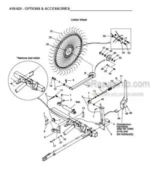 Photo 6 - Gehl 418 420 Parts Manual Finger Wheel V-Rakes 909818