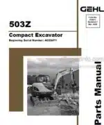 Photo 4 - Gehl 503Z Parts Manual Compact Excavator 918071