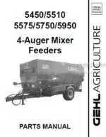 Photo 3 - Gehl 5450 5510 5575 5750 5950 Parts Manual 4-Auger Mixer Feeders 909907