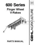 Photo 3 - Gehl 600 Series Parts Manual Finger Wheel V-Rakes 909922