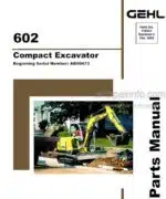 Photo 3 - Gehl 602 Parts Manual Mini Compact Excavator