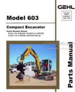 Photo 3 - Gehl 603 Parts Manual Compact Excavator 918072