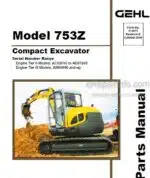 Photo 3 - Gehl 753Z Parts Manual Compact Excavator 918075