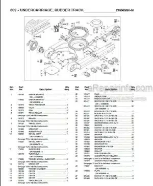 Photo 3 - Gehl 802 Parts Manual Compact Excavator 918043
