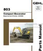 Photo 4 - Gehl 803 Parts Manual Compact Excavator 918076