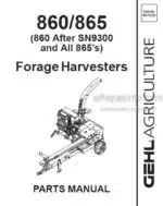 Photo 3 - Gehl 860 865 Parts Manual Forage Harvesters 907506