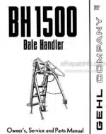Photo 5 - Gehl BH1500 Owners Service And Parts Manual Bale Handler 901977