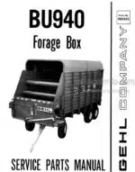 Photo 4 - Gehl BU940 Service Parts Manual Forage Box 902433