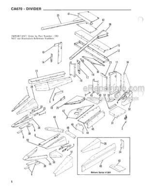 Photo 6 - Gehl CA670 Service Parts Manual One Row Attachment 902618