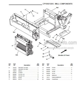 Photo 8 - Gehl CP1005 CP1205 Parts Manual Crop Processor 908161