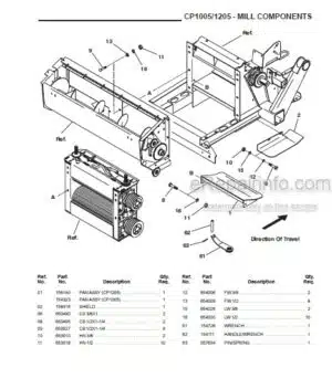 Photo 1 - Gehl CP1005 CP1205 Parts Manual Crop Processor 908161