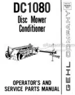 Photo 4 - Gehl DC1080 Operators And Parts Manual Disc Mower Conditioner 903020