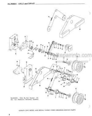 Photo 1 - Gehl HL2500A Service Parts Manual Loader 901572