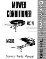 Photo 4 - Gehl MC770 MC880 Service Parts Manual Mower Conditioner 901824