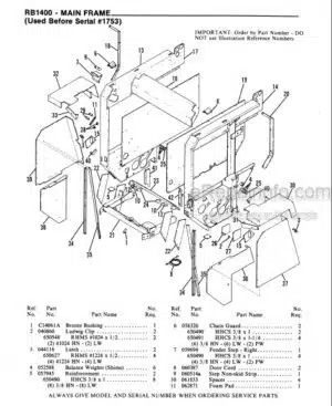Photo 10 - Gehl RB1400 Service Parts Manual Baler 902510