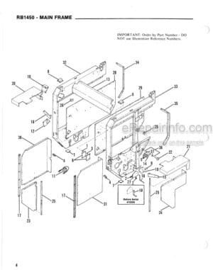 Photo 4 - Gehl RB1450 Service Parts Manual Baler 903222