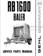 Photo 4 - Gehl RB1600 Service Parts Manual Baler 902379