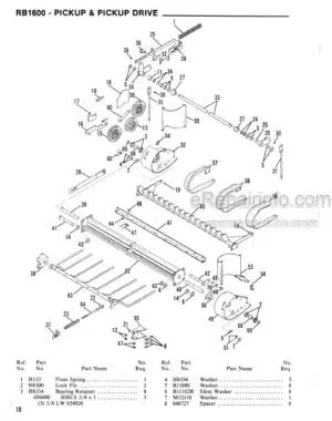 Photo 6 - Gehl RB1600 Service Parts Manual Baler 902379