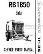 Photo 4 - Gehl RB1850 Service Parts Manual Baler 903291