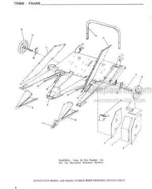 Photo 1 - Gehl TR600 Service Parts Manual Two Row Attachment 901576