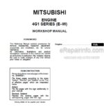 Photo 4 - Mitsibishi 4G1-EW Workshop Manual Engine PWEE9520-F