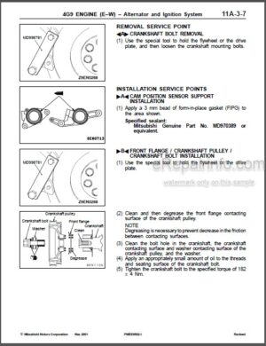 Photo 6 - Mitsubishi Engine General Information Workshop Manual PWEE9043-K
