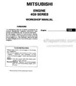 Photo 4 - Mitsubishi 4G9 Series Workshop Manual Engine PWEE9101-E