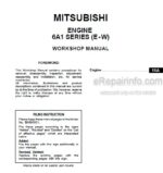 Photo 4 - Mitsubishi 6A1-EW Series Workshop Manual Engine PWEE9622