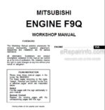 Photo 4 - Mitsubishi F9Q Series Workshop Manual Engine PWEE0001-A