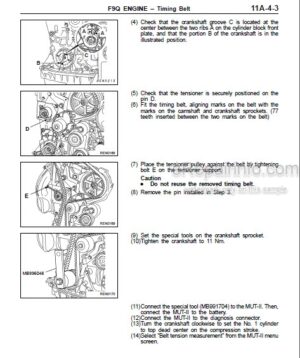 Photo 1 - Mitsubishi F9Q Series Workshop Manual Engine PWEE0001-A