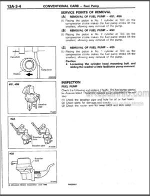 Photo 3 - Mitsubishi Engine Fuel System Emissions Control System Workshop Manual PWEE9007-I