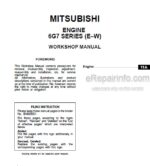 Photo 4 - Mitusbishi 6G7-EW Series Workshop Manual Engine PWEE9615-A