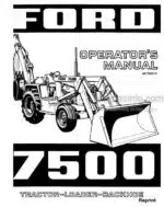 Photo 4 - Ford 7500 Operators Manual Tractor Loader Backhoe 42750010