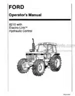 Photo 4 - Ford 8210 Operators Manual And Supplement Tractor With Electro-Link Hydraulic Control 42821012