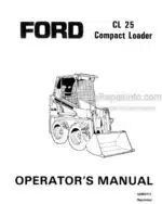 Photo 4 - Ford CL25 Operators Manual Compact Loader