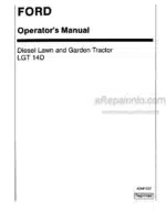 Photo 3 - Ford LGT14D Operators Manual And Reference Manual Diesel Lawn And Garden Tractor