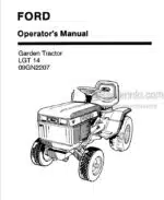 Photo 4 - Ford LGT14 Operators Manual Garden Tractor 42001410