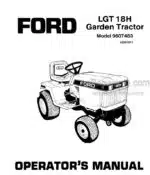 Photo 4 - Ford LGT18H Operators Manual Garden Tractor 42001811