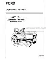 Photo 4 - Ford LGT18H Operators Manual Garden Tractor 42001813
