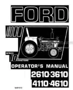 Photo 4 - Ford Series 10 Model 2610 3610 4110 4610 Operators Manual Tractor 42001010