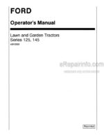 Photo 4 - Ford Series 125 Series 145 Operators Manual Lawn And Garden Tractors 42012520