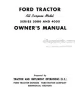 Photo 4 - Ford Series 2000 Series 4000 Owners Manual All Purpose Tractor 42200020