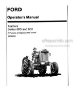 Photo 4 - Ford Series 600 Series 800 Operators Manual Tractor 42060020