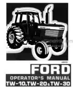 Photo 4 - Ford TW10 TW20 TW30 Operators Manual Tractor 42001031