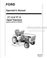 Photo 4 - Ford YT14 YT16 Operators Manual Yard Tractor 42641620
