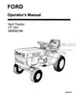 Photo 4 - Ford YT16H Operators Manual Yard Tractor 42001611