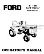 Photo 4 - Ford YT16H Operators Manual Yard Tractor 42001615