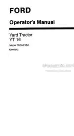 Photo 4 - Ford YT16 Operators Manual Yard Tractor 42001612
