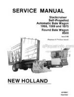 Photo 5 - New Holland 1068 1069 1075 8500 Service Manual Automatic Bale Wagon 40106841